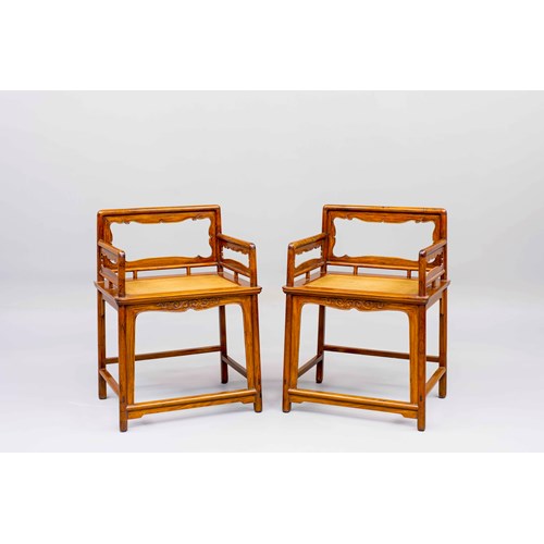 A pair of Huanghuali Wood Rose Chairs
